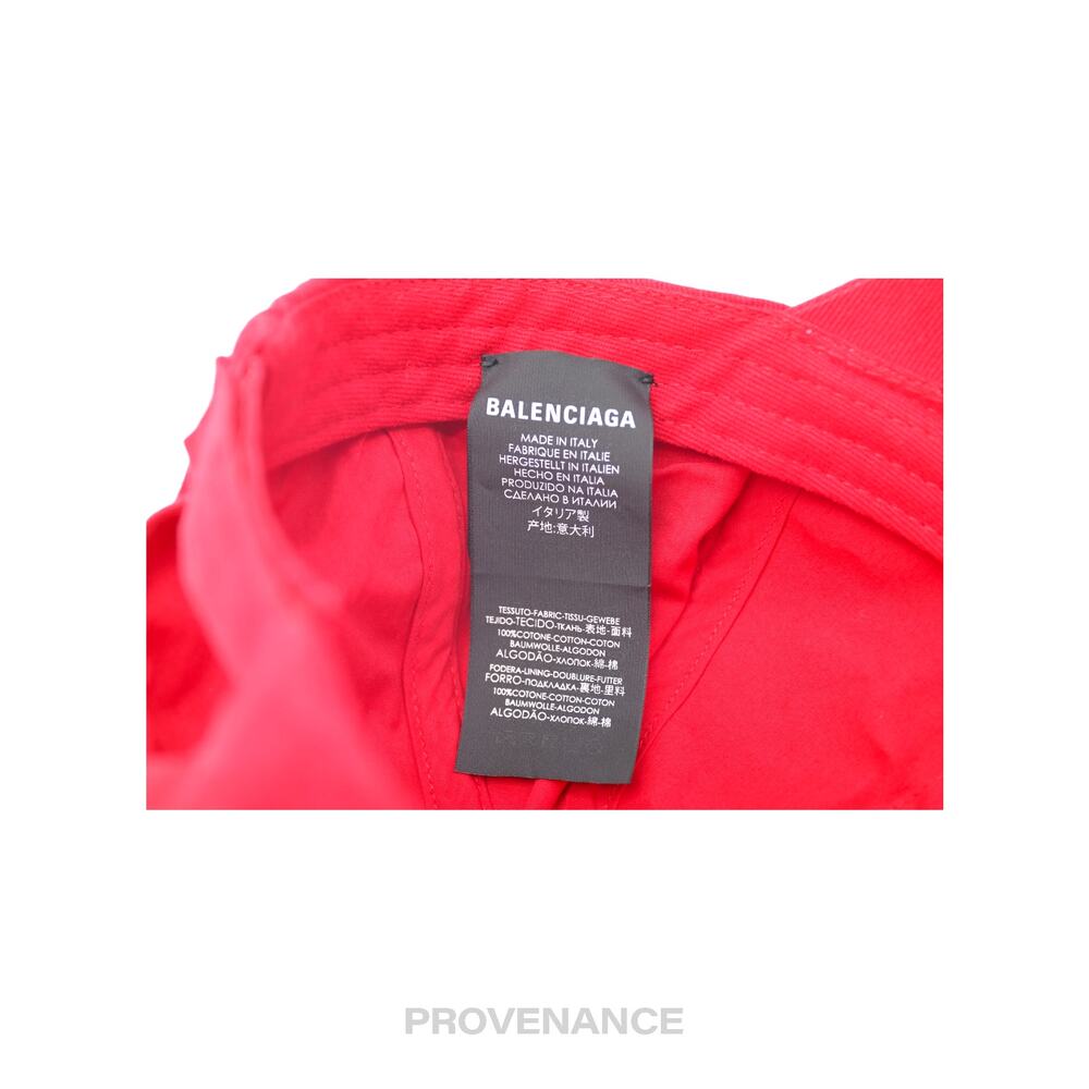 🔴 Balenciaga Embroidered Logo Cap - Red - Picture 9 of 10